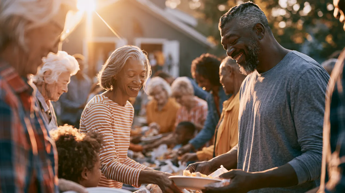 An African American church serving food to members of its community