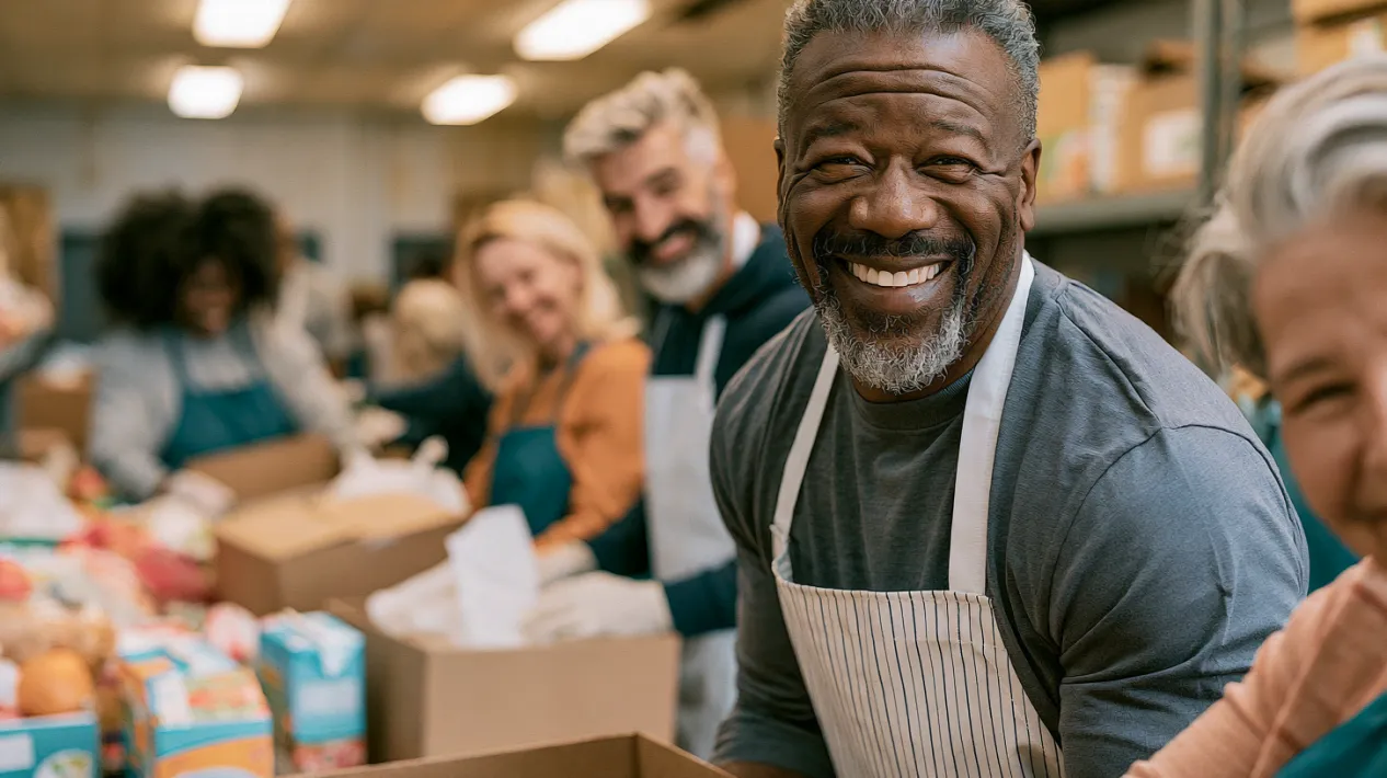 Church members prepare to feed the hungry.