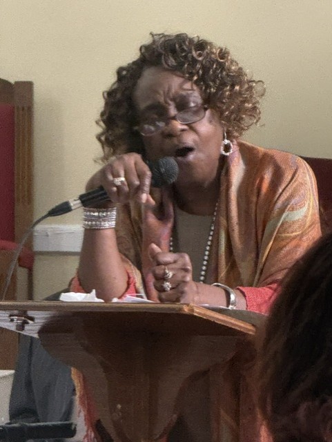 Pastor Rev. Lena W. Huntley preaching